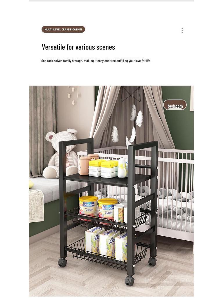Multi-Layer Kitchen Vegetable & Microwave Storage Rack with Wheels