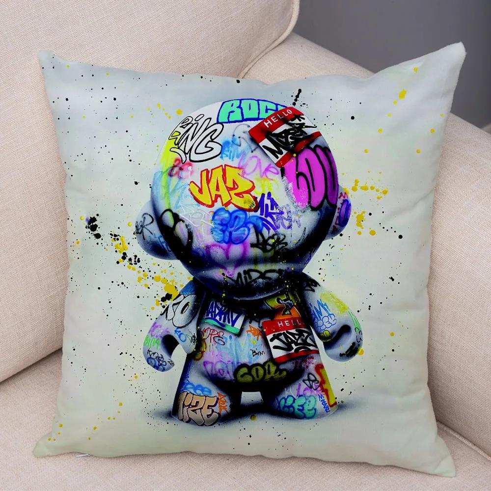 Home Deko Abstrakt Street Art Tier Kissenbezug Graffiti Gamepad Sofa