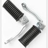 Front Foot Peg Replacement Set for GN125 Motorcycles, Matching Left and Right Rubber Pads with Ribbed Detail and Metal Brackets for Repair Work
