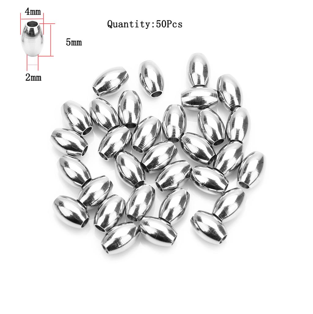 Stainless Steel Beads Square Round Big Hole Loose Spacer Bead For Jewelry Making Charm Bracelets Necklace Finding