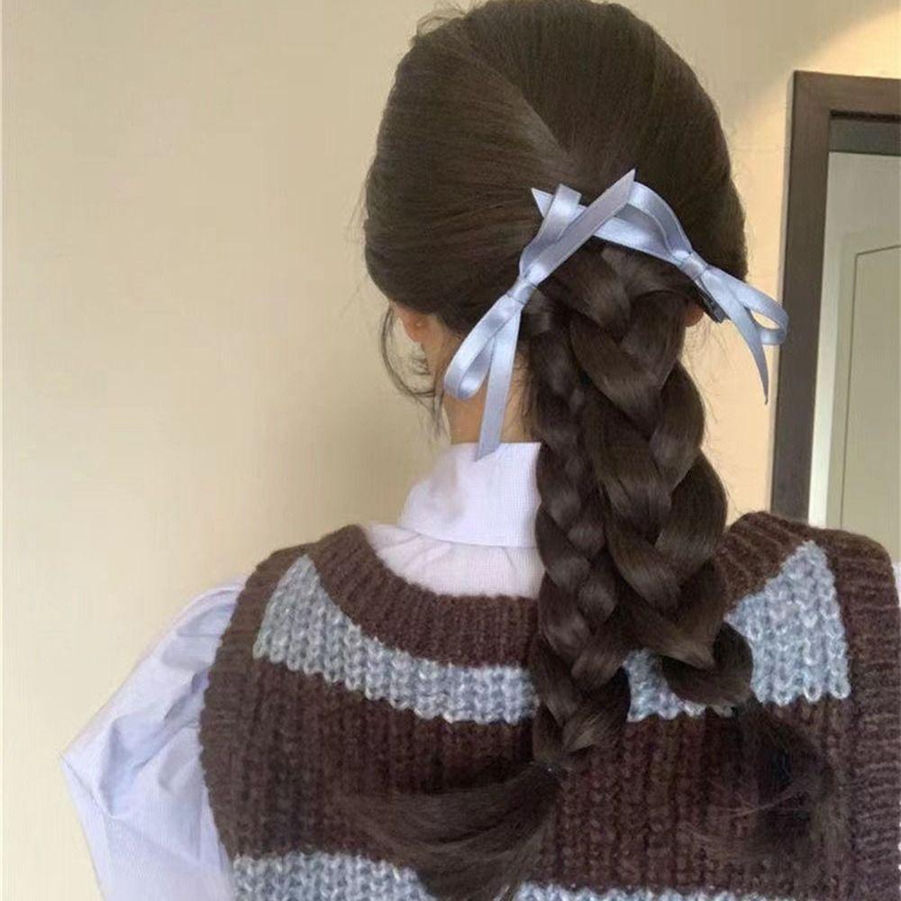 

Тканевый галстук для волос, заколка для волос для девочек, женские аксессуары для волос, балетная заколка с бантом, головной убор в корейском стиле розовый