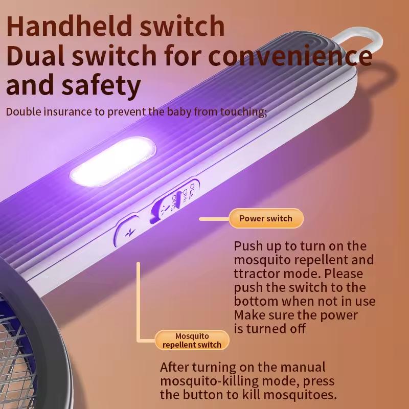 Four-in-one collapsible electric mosquito beat rechargeable light wave mosquito mosquito light household wall mosquito beat