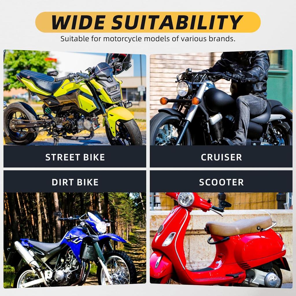 Motorcycle Mirrors For Handlebars, 7/8" Bar End Mirrors Include Mirror Plugs Compatible With Honda Grom MSX125 Z650 Z125 Pro Z750 Z800 MT-07 MT-03