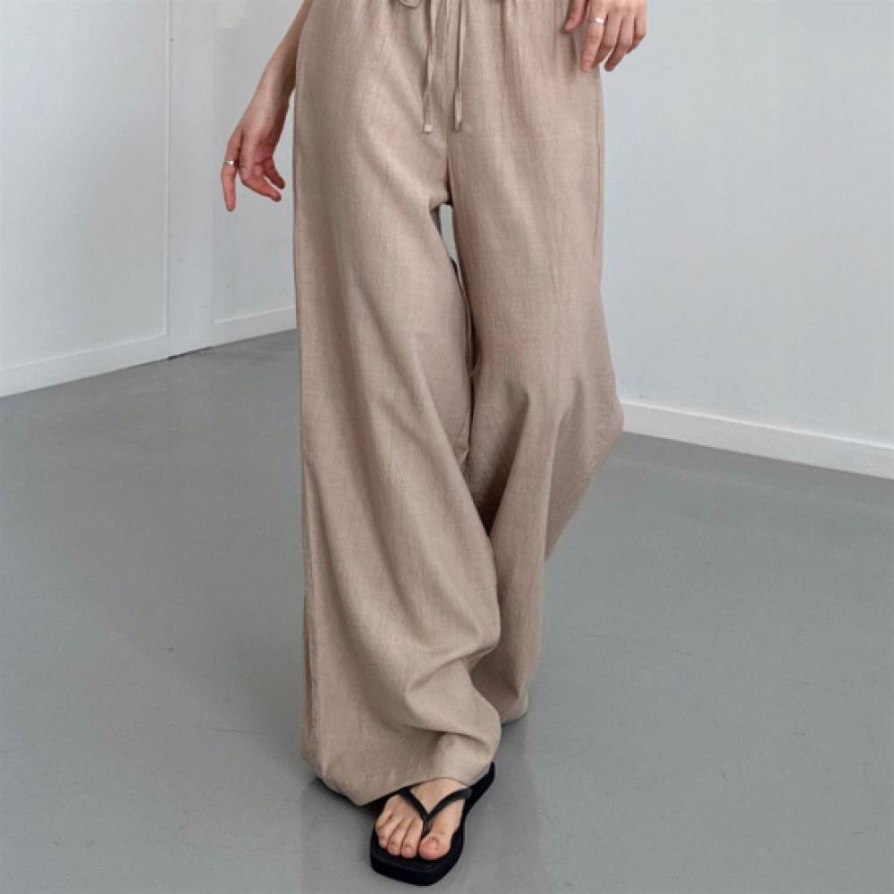 New Arrivals Open Run Women Wrinkle Free Cooling Blue Maxi Wide Pants Summer