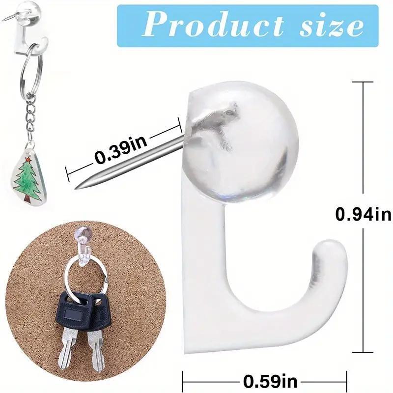 50Pcs Plastic Metal Crochet Black White Cork Thumbtack Hooks Decorative Thumb Tacks Hook Back Push Pins Hook for Cork Board