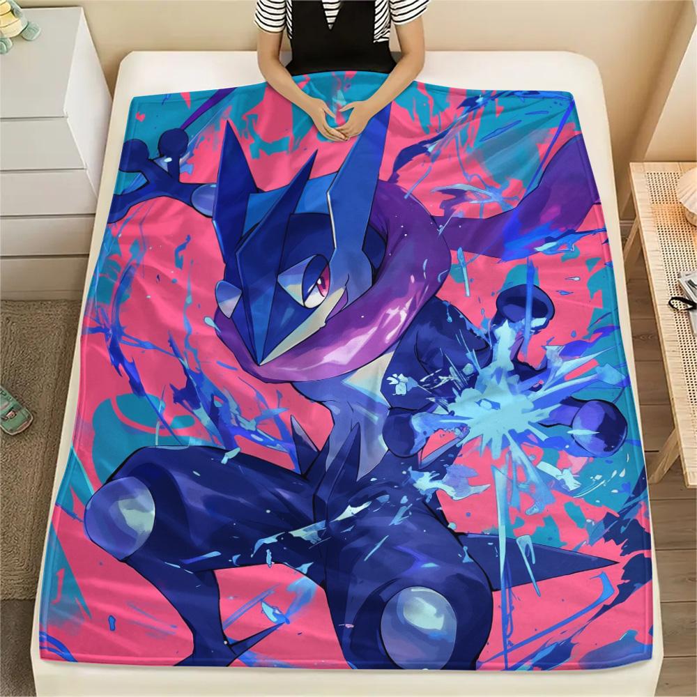 Φανελένια Κουβέρτα με Εκτύπωση Greninja, Υψηλής Ποιότητας, Άνετη για Όλες τις Εποχές, Διακόσμηση Σπιτιού, Ζεστασιά και Άνεση