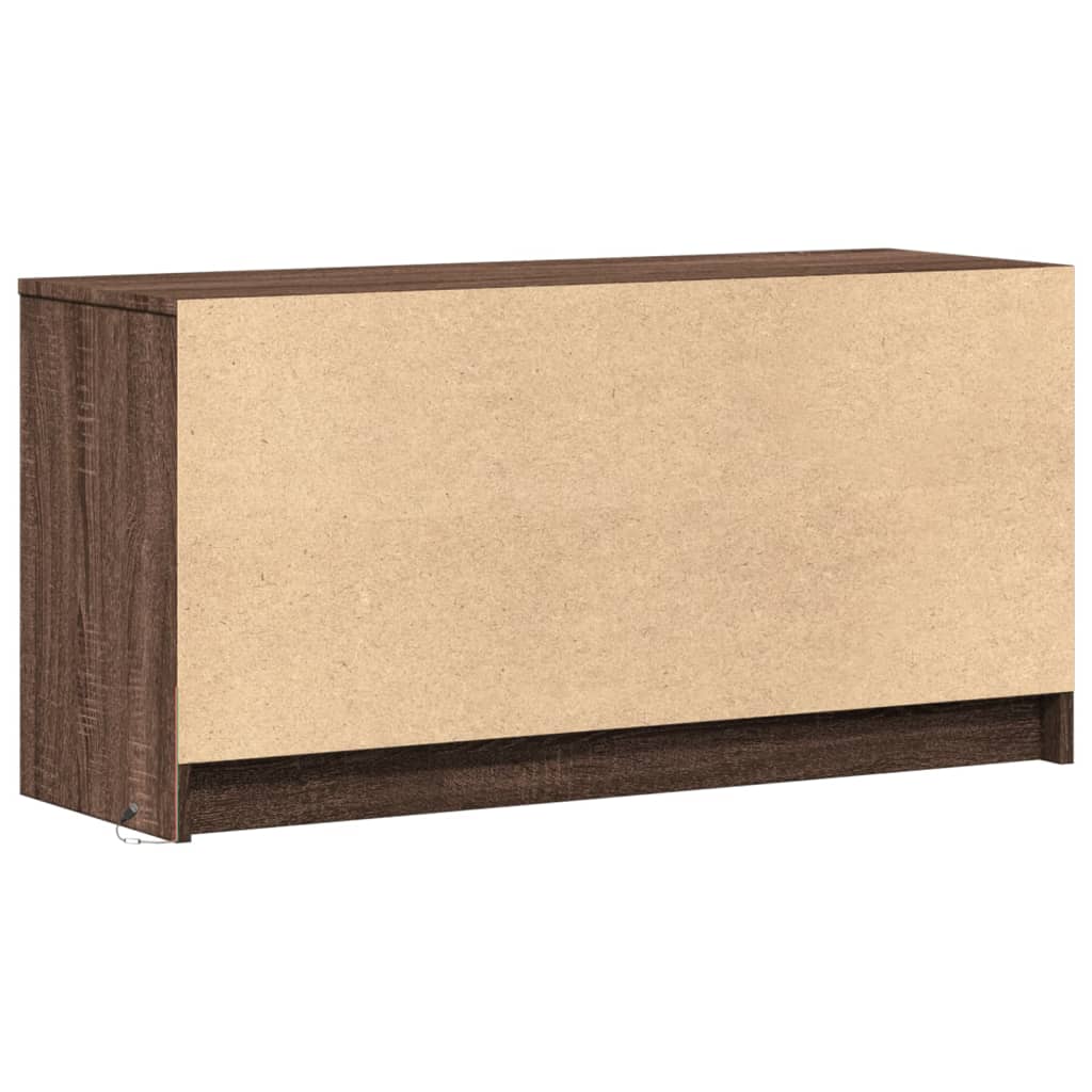 TV Cabinet with LED Lighting Brown Oak Effect 100 x 34 x 50 cm