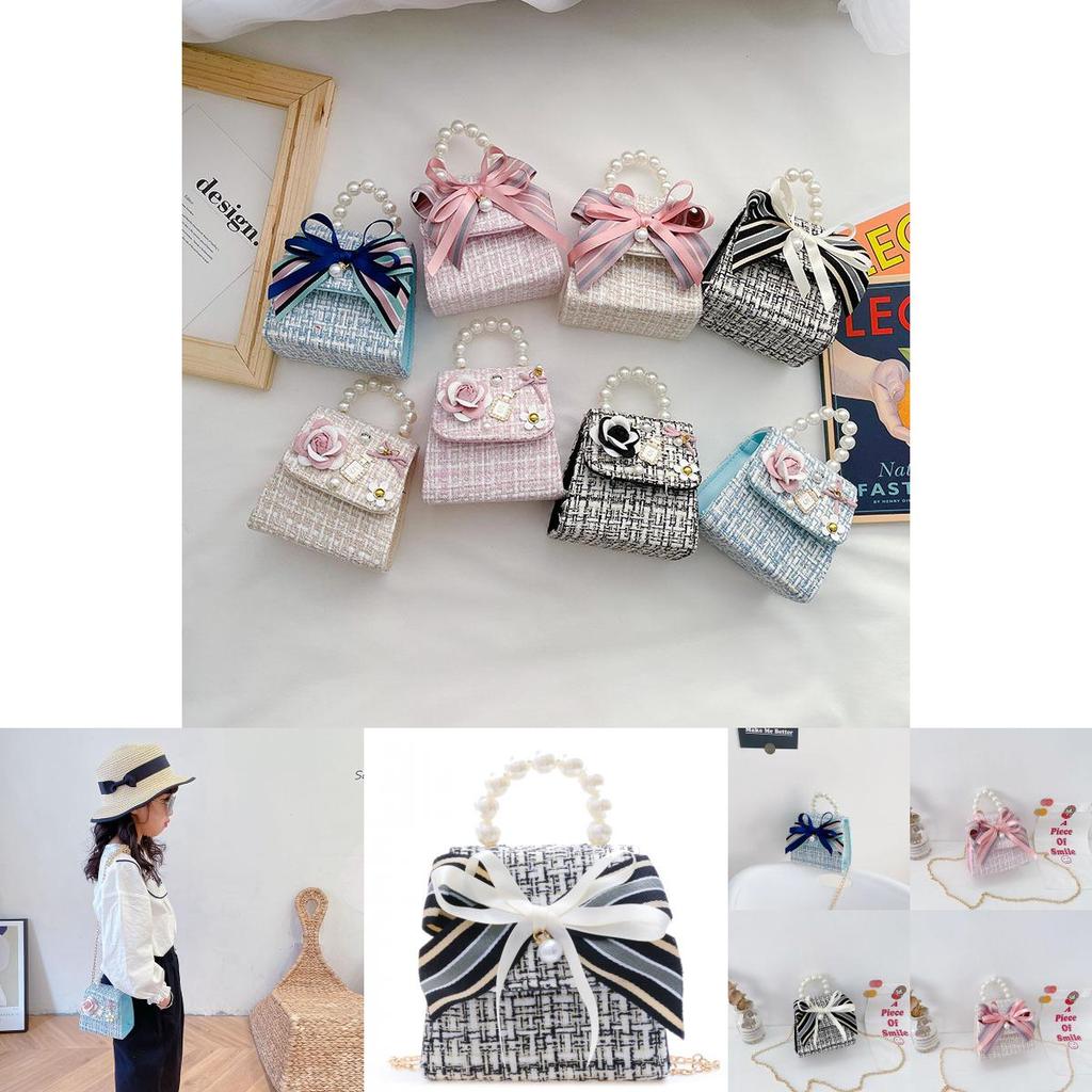 Adorable Children's Bowknot Crossbody Bag Fashionable Floral Design For Girls