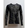 Summer Round Neck 3D Skull Pattern Printed Top, Fashionable and Casual Men's Long Sleeved T-shirts