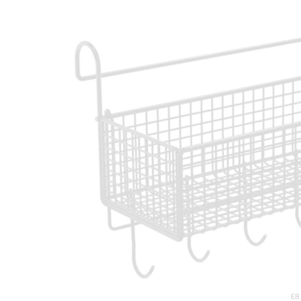 Bedside Hanging Storage Basket Beside Shelf Iron Rack Organizer for Cubical Wall Dormitory Apartment
