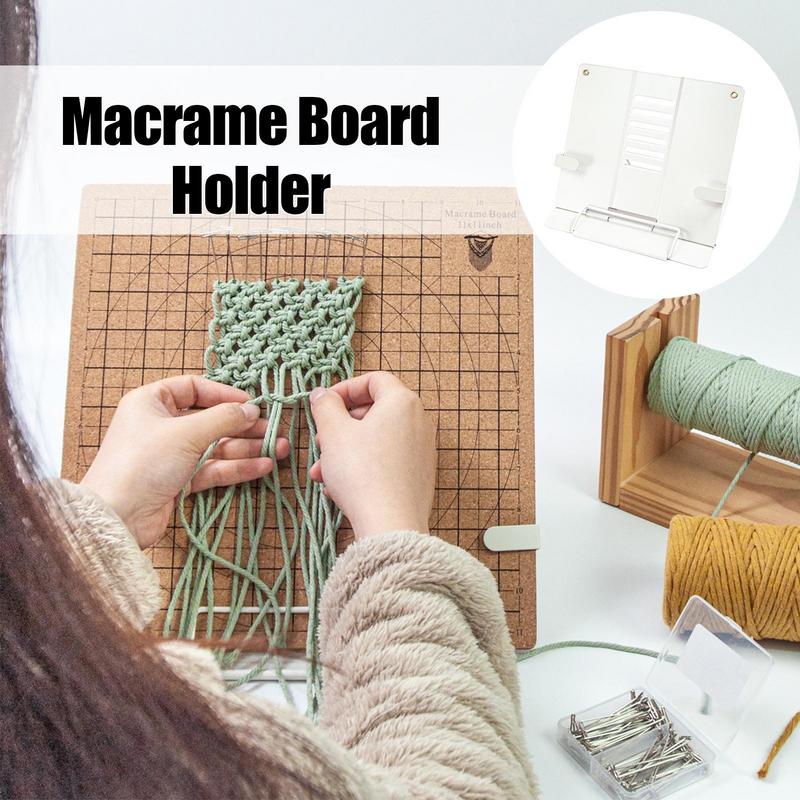 Adjustable Macrame Board Stand Macrame Cork grid Board Foldable Beginner-Friendly DIY Projects Support for Braiding Cording