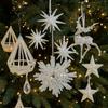 Dekorativer Glitzer-Weihnachtsbaum-Anhänger 3D-Simulation Schneeflocke Hängender Anhänger Kunststoff-Weihnachtsbaum-Anhänger Party-Dekoration