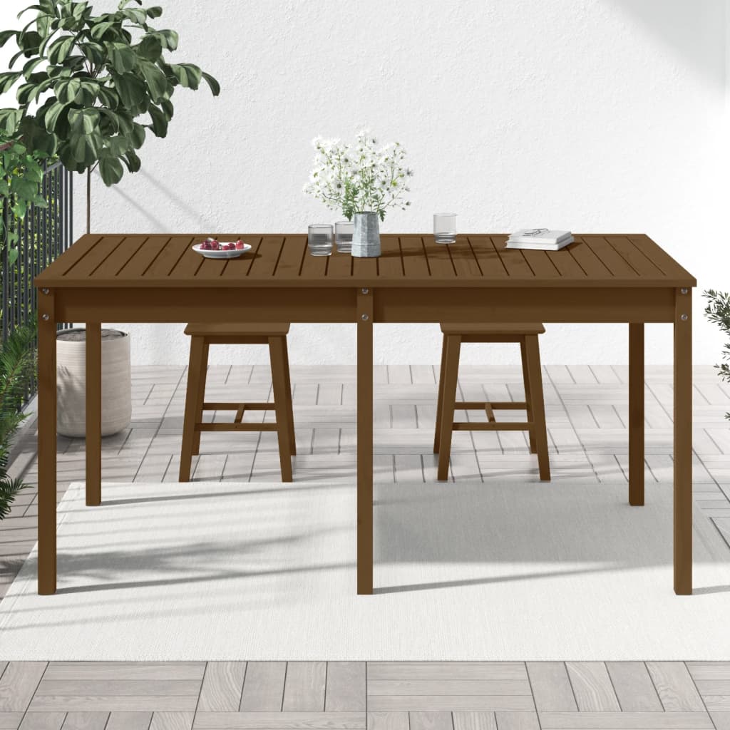 Garden Table Honey Brown 159.5 x 82.5 x 76 cm Solid Pine Wood
