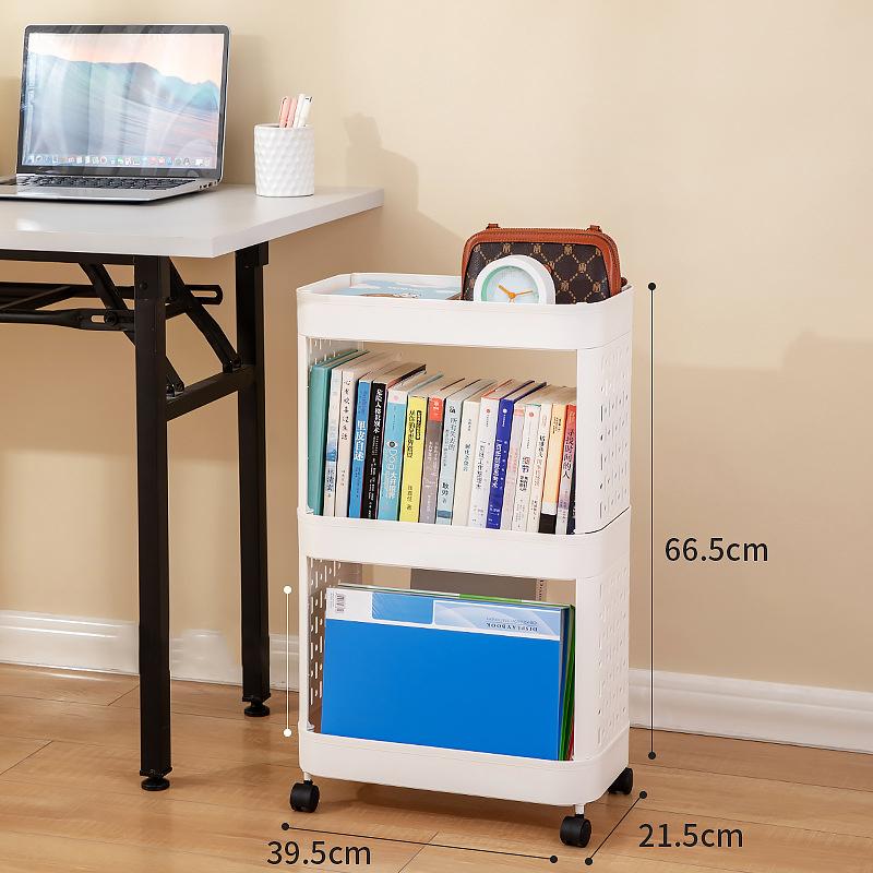 Raft de depozitare pentru bucătărie cu 2/3/4 straturi, turn de glisare subțire, asamblare mobilă, raft de baie din plastic, roți, organizator pentru economisirea spațiului