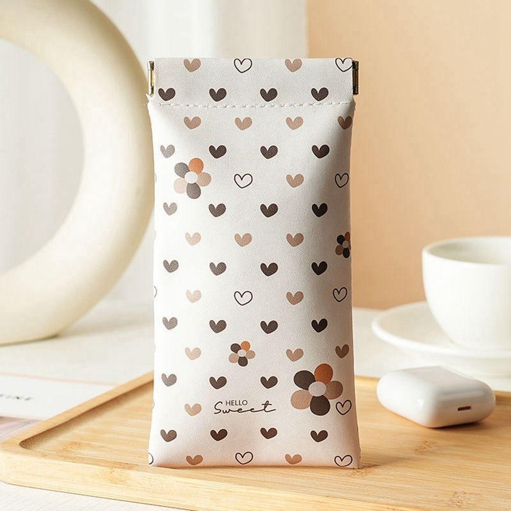 Automatic Closed Sunglasses Bag New PU Portable Sunglasses Case Compression Resistance Printed Eyewear Storage Bag Sunglasses
