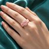 Eleganter Rosa Silikonring Funkelndes Rosa Herz Zirkonia,Leicht Kratzfest Stapelbar Valentinstagsgeschenk Ring Für Mädchen