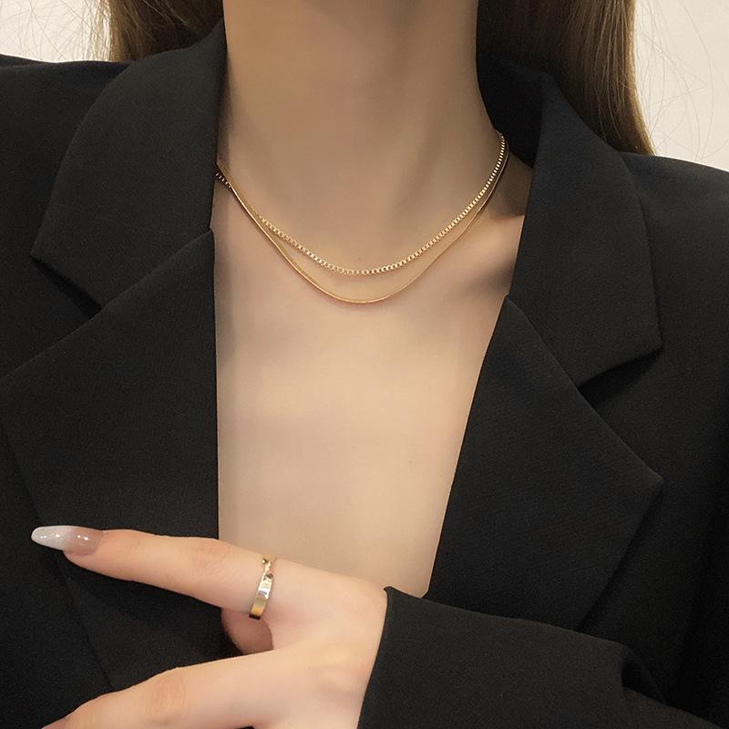 Stylish Double Layer Clavicle Chain Necklace - European & American Design, Trendy Pendant for Women