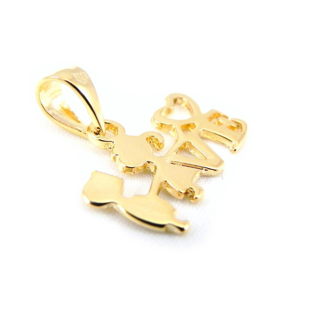 Les Trésors De Lily [G1689] - Gold Plated Pendant 'The Kiss'