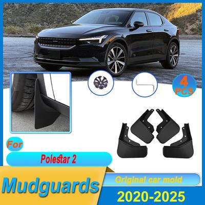 4 pièces Garde-boue Pour Polestar 2 Pièces  -2025 Garde-boue Anti-collision Bavette Anti-éclaboussures Garde-boue de Roue Accessoires de Voiture