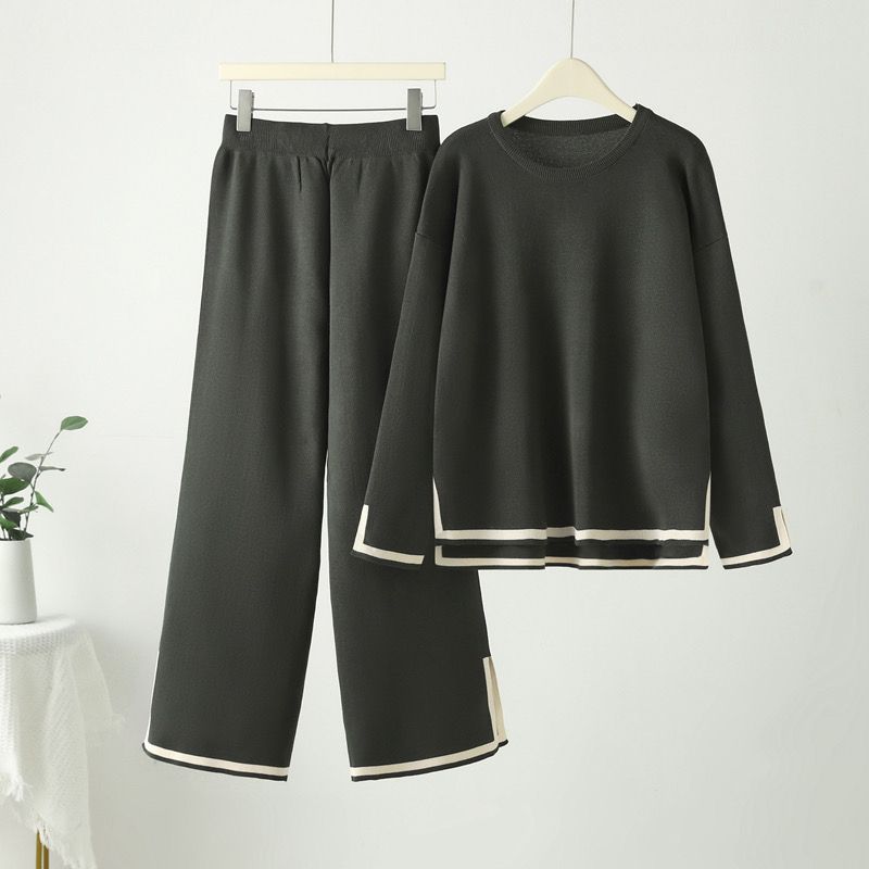 Suits Sets Women Oversize Pullover Sweatshirt Pants Thickened Sweater Top Longs Pants Two-piece Oversize 2PC Suit