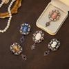 Elegant Vintage Floral Rhinestone Brooch for Women - Retro Court Style