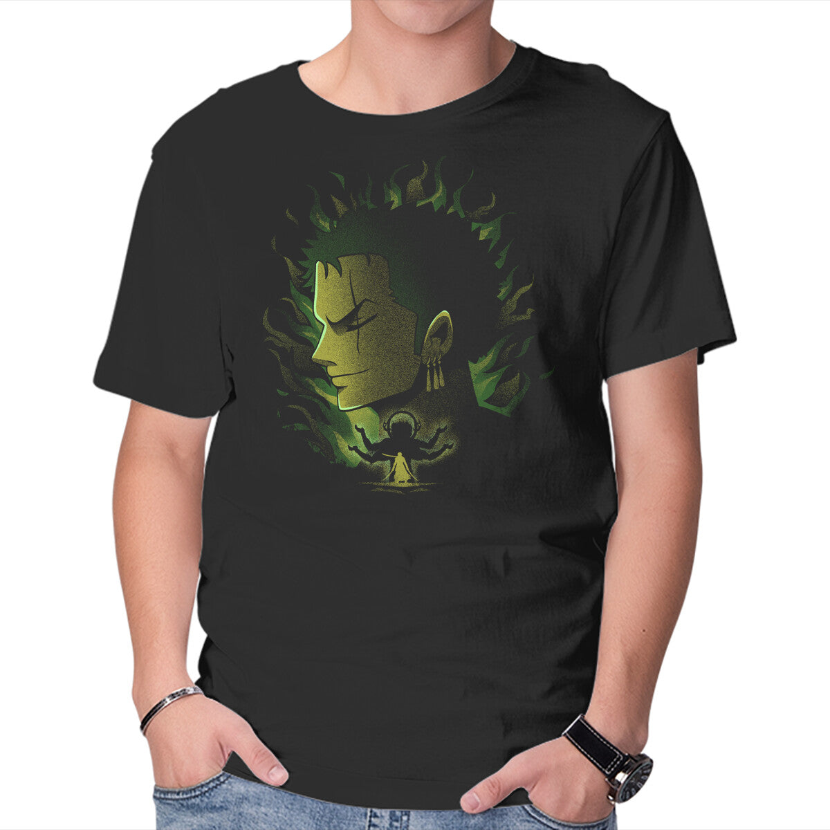 Unisex Crew Neck T-Shirt Strawhat Swordsman Graphic Short Sleeve Casual Tee XL