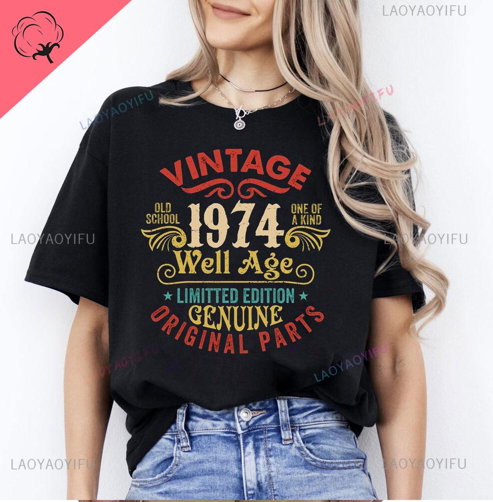Mens Luxury Tshirt Vintage Year 1974 - Limited Edition 49rd Birthday Mens Funny T-Shirt 50 Year Old T Shirt Summer Tops Tees