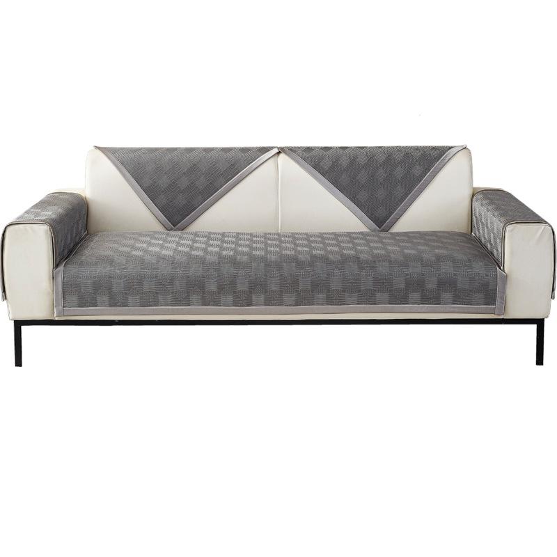 Summer New Light Luxury Ice Silk Sofa Cushion Simple Summer Mat Fixed Non-Slip Ice Rattan Mat Seat Cushion