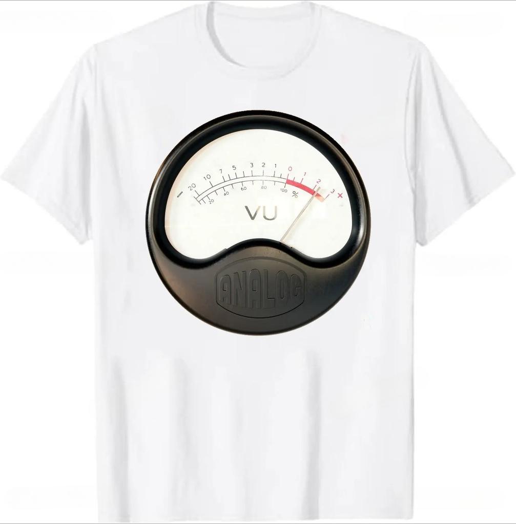 Volume VU Meter Vintage Women Tshirt Audio Engineer Recording Crew Neck Summer Women Short Sleeve Casual Top Aesthetic Clothes