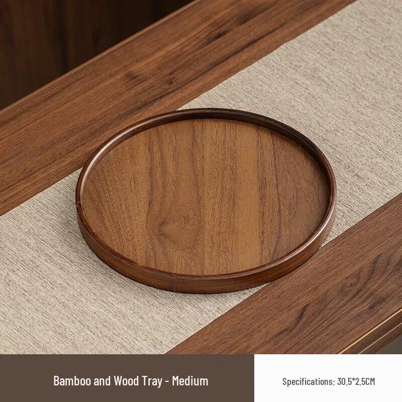 Jingbaodi Bamboo Round Tea Tray