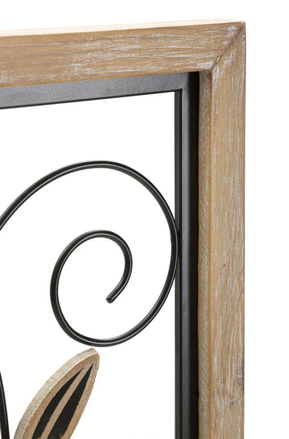 Iron and Wood Wall Panel Koman -B- Cm 26X2,5X60