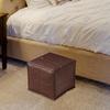 PU Leather Ottoman Cover for Foot Rest 45x45x40cm Storage Solution Bedroom