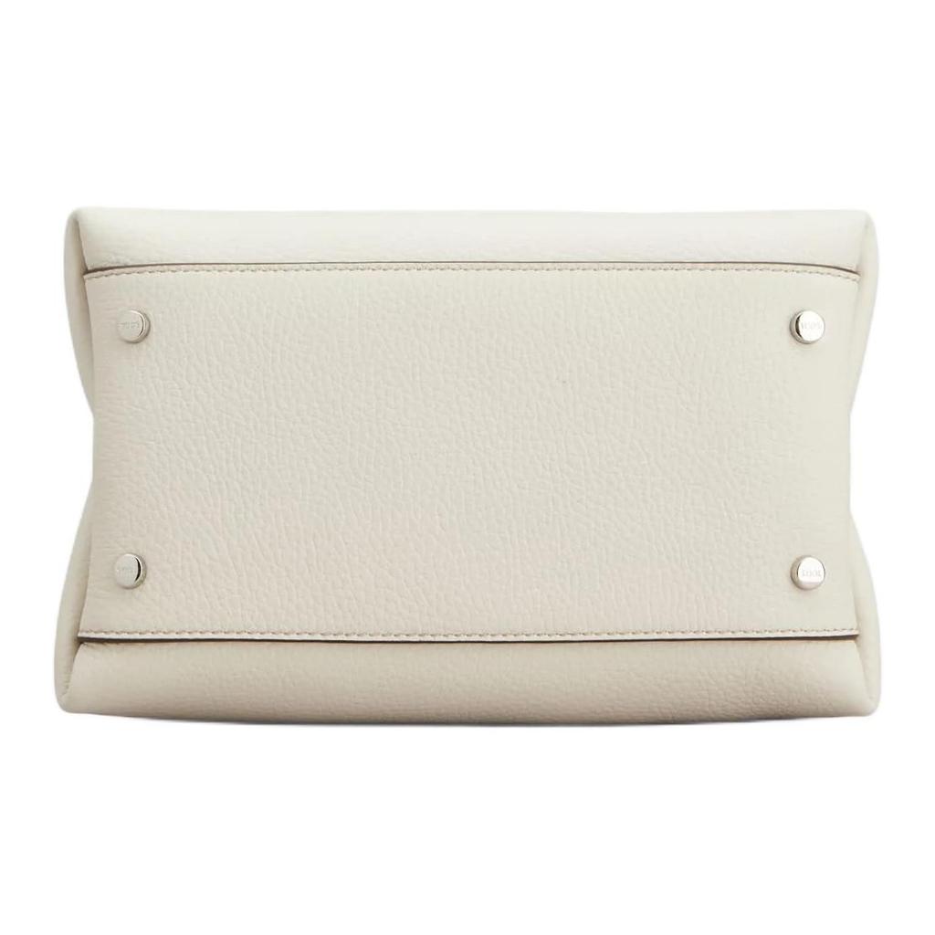 Tods Logo Embossed Metal T Timeless Pendant Mini Handbag Women handbags White XBWAPAEL000QRI1O92