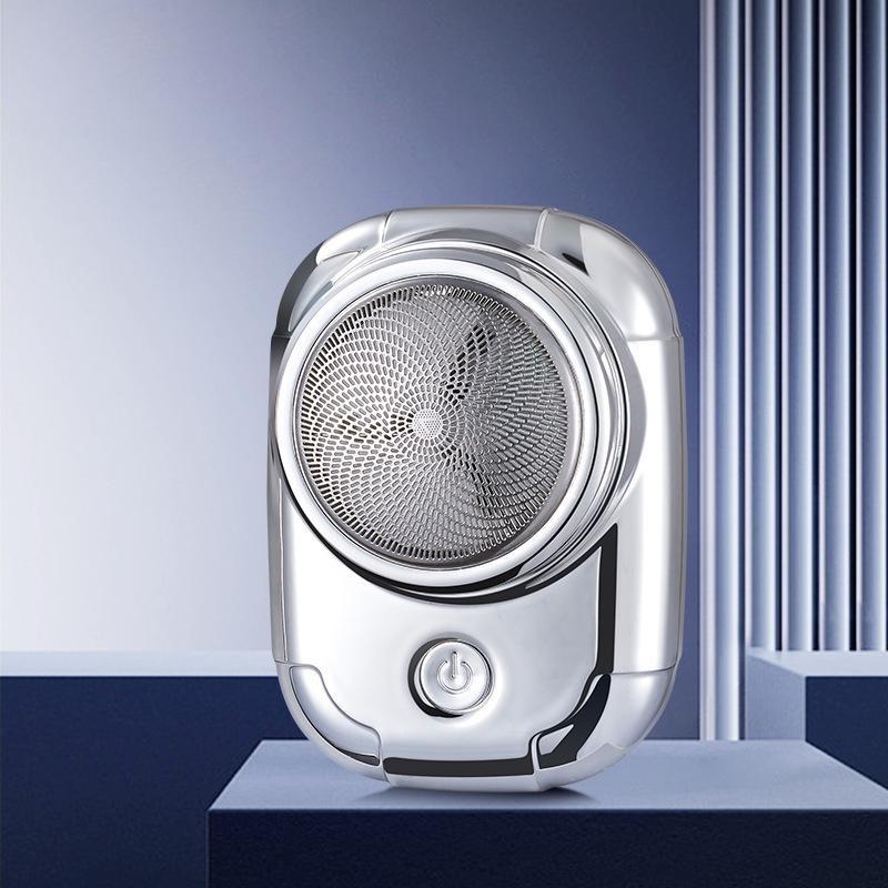 Mini rasoio elettrico ricaricabile tramite USB regolabarba portatile tascabile da uomo