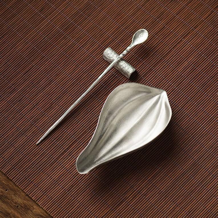 

Набор из 3 предметов: ложка для чая из чистого олова, инструменты для чайной церемонии в японском стиле, ложка для матча, инструмент для банки, подарок для любителя чая, чайные аксессуары