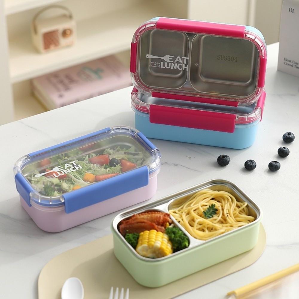 Thermal Insulation Divided Lunch Box 304 Stainless Steel Food Container Bento Box  For Meal Prep