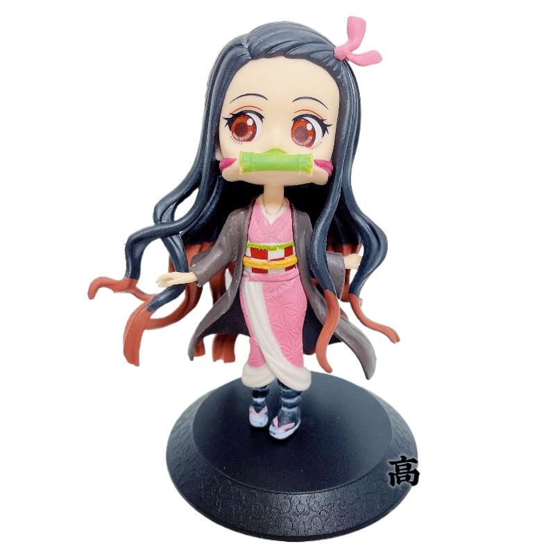 Anime 15cm Demon Slayer Figure Nezuko Tanjirou Zenitsu Inosuke Kyoujurou Giyuu Kawaii Qposket PVC Model Toys children Perfect Gift