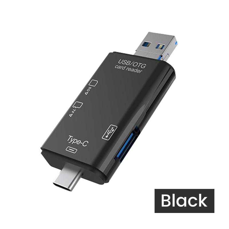 Card Reader USB Typc C Card Reader 6 In 1 USB 2.0 TF/Mirco SD Smart Memory Card Reader Type C OTG Flash Drive Cardreader Adapter