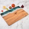 Personalized Cutting Board with Ocean Resin Custom Charcuterie Board Engraved, Decorative Wood Cutting Board Wedding Gift, Unique Resin Cutting Board