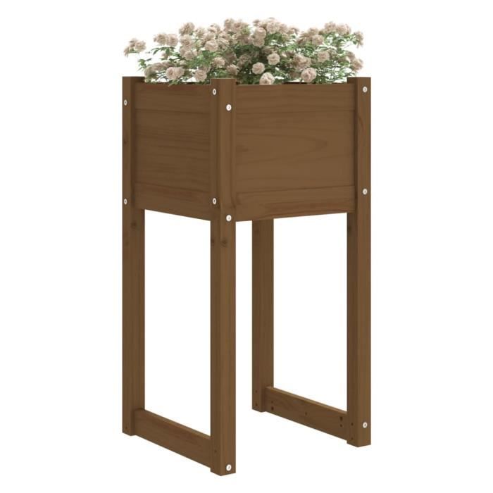 822128 vidaXL Jardinière Marron miel 40x40x81 cm Bois massif de pin