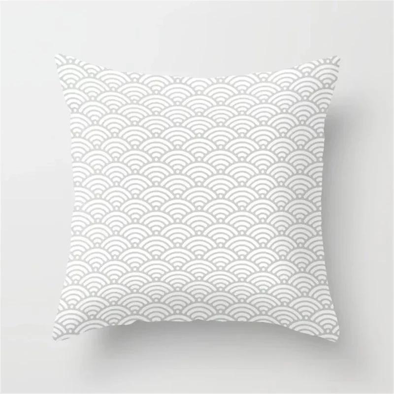 Black and White Cushion Cover Geometric Polyester Throw Pillow Covers Decorative 45x45cm Couch Pillows Fashion Nordic Pillowcase