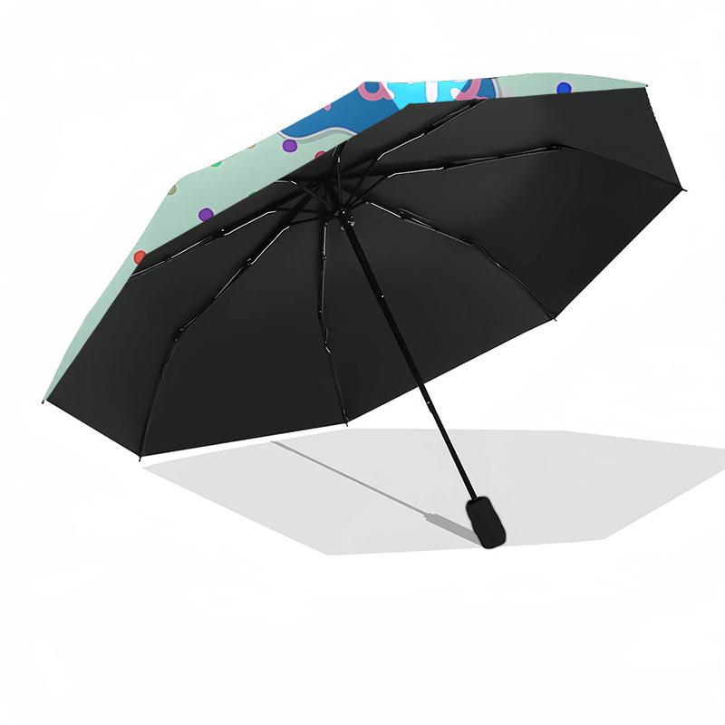 Peppa Pig Automatic Folding Umbrella: Portable 3-Fold Design with Iron Frame, Perfect for Fans and Outdoor Use0104441a