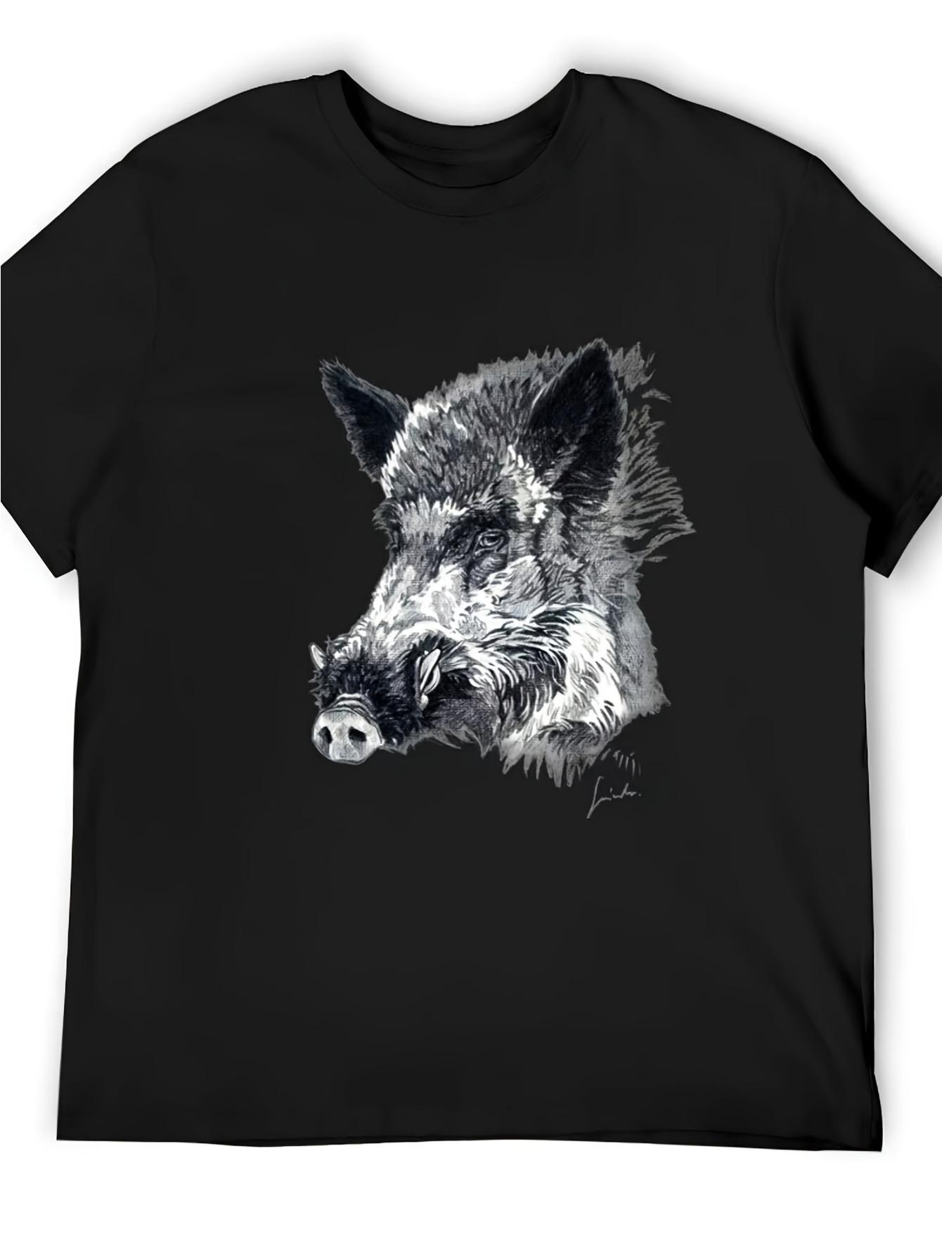 Men S Wild Boar Tee - Features a Wild Boar Face Design XL
