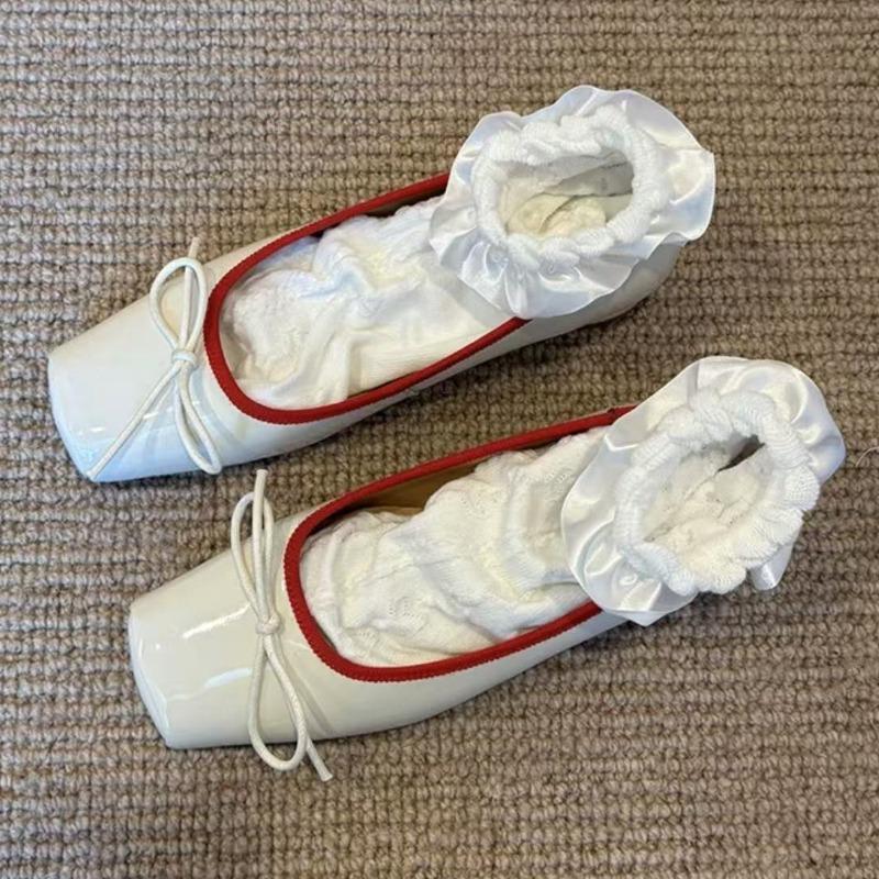 Patent Leather Fashion Mary Jane Shoes Women Pumps Shallow Women Shoes Bow Low Heel Elegant High Heels Female Zapatos De Mujer