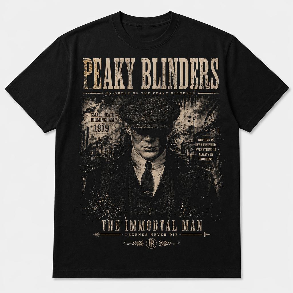 Picket Family Tommy Shelby Maglietta Unisex Donna Estate Cotone Casual Moda Girocollo Manica Corta Street Style Abbigliamento