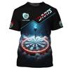 Modisches 3D-bedrucktes Dart-T-Shirt für Herren Heißer Verkauf Locker Kurzarm Unisex Sommer Street T-Shirts Spiel Dartmuster T-Shirt