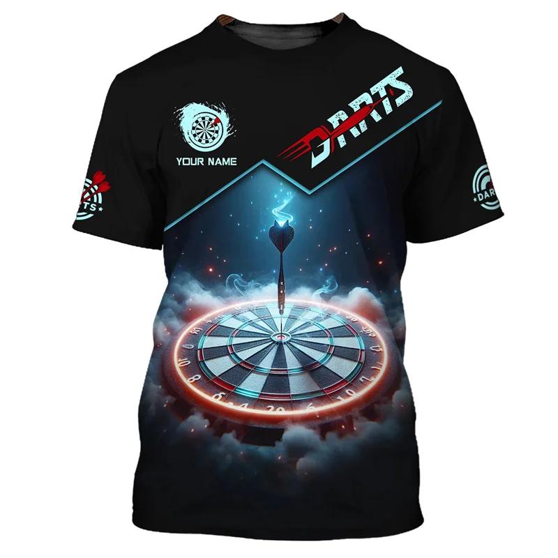 Fashion 3d Printed Darts T Shirt For Men Hot Sale Loose Short Sleeves Unisex Summer Street Tee Shirts Game Dart Pattern T-shirt