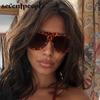 Oversized Y2K Punk Pilot Sunglasses Women  Luxury Brand Vintage Shield Oval Sunglass Fashion Outdoor Toad Mirror For Ladies