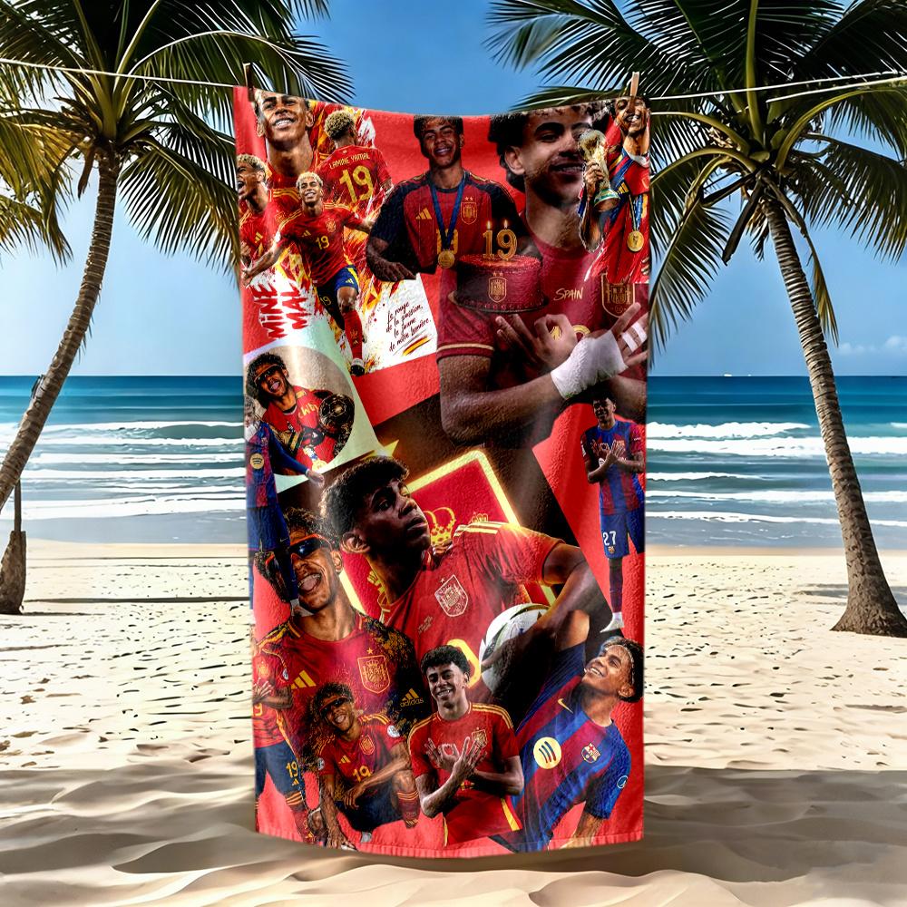 Lamin Yamal Beach Towel High Absorbency Quickdry Comfortable Lightweight Perfect For Traveling Yoga Camping And Swimming