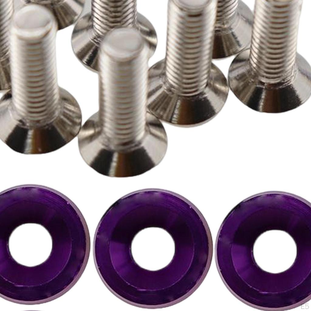 Pieces M6 Car Modification Screws Gasket Set, s Washer , Engine Concave
